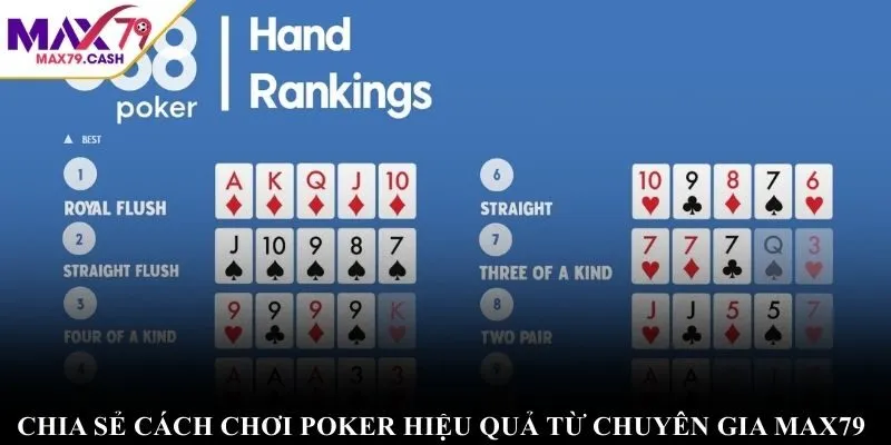 Chia sẻ cách chơi poker hiệu quả từ chuyên gia MAX79